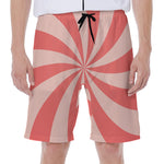 Pink Swirl Print Men's Beach Shorts