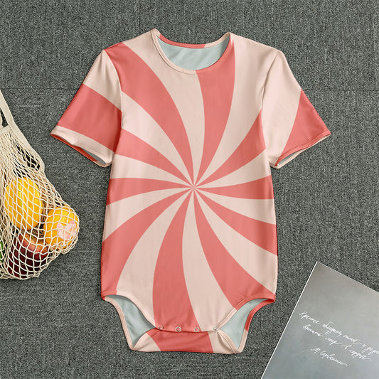Pink Swirl Print Men's Bodysuit
