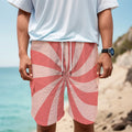 Pink Swirl Print Men's Cargo Shorts