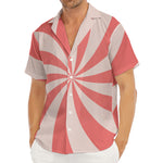 Pink Swirl Print Men's Deep V-Neck Shirt