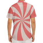 Pink Swirl Print Men's Deep V-Neck Shirt