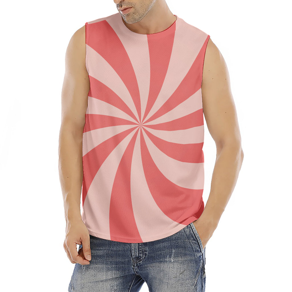 Pink Swirl Print Men's Fitness Tank Top