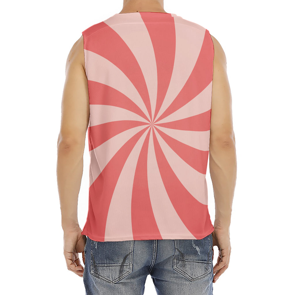 Pink Swirl Print Men's Fitness Tank Top