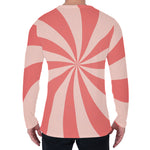 Pink Swirl Print Men's Long Sleeve T-Shirt