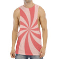 Pink Swirl Print Men's Muscle Tank Top