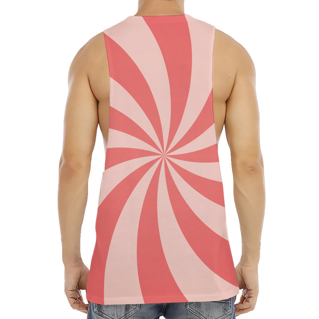 Pink Swirl Print Men's Muscle Tank Top