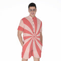 Pink Swirl Print Men's Romper