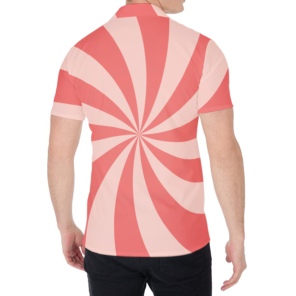 Pink Swirl Print Men's Shirt