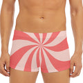 Pink Swirl Print Men's Short Boxer Briefs