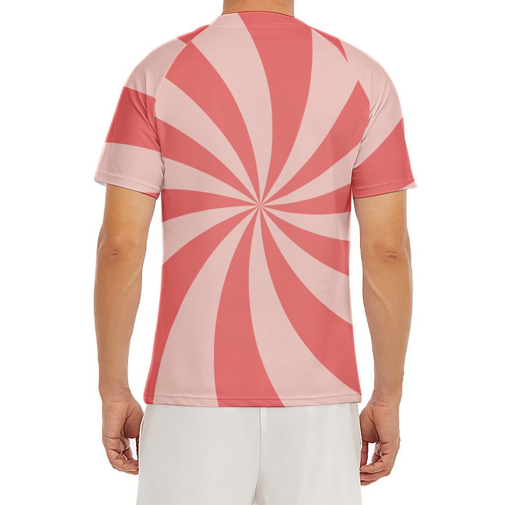 Pink Swirl Print Men's Short Sleeve Rash Guard