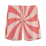 Pink Swirl Print Men's Sports Shorts