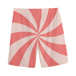 Pink Swirl Print Men's Sports Shorts