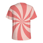 Pink Swirl Print Men's Sports T-Shirt