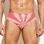 Pink Swirl Print Men's Swim Briefs