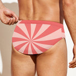 Pink Swirl Print Men's Swim Briefs