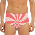 Pink Swirl Print Men's Triangle Swim Briefs