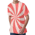 Pink Swirl Print Men's Velvet T-Shirt