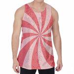 Pink Swirl Print Men's Velvet Tank Top