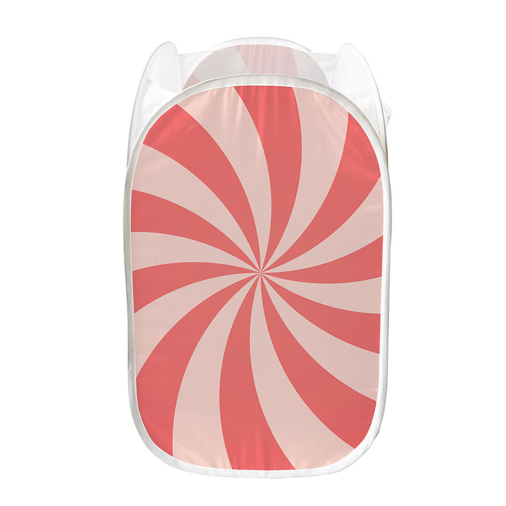 Pink Swirl Print Mesh Laundry Hamper