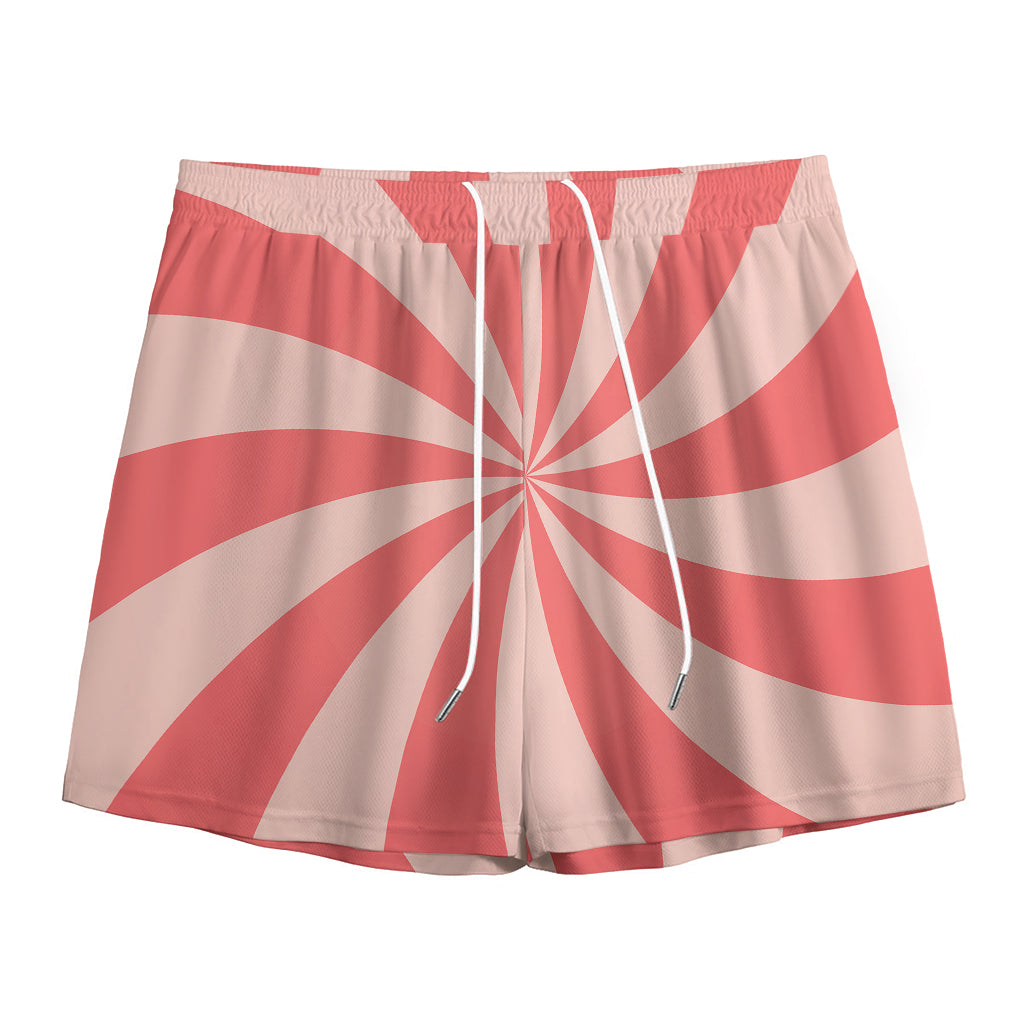 Pink Swirl Print Mesh Shorts