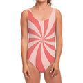 Pink Swirl Print One Piece Swimsuit