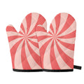 Pink Swirl Print Oven Mitts