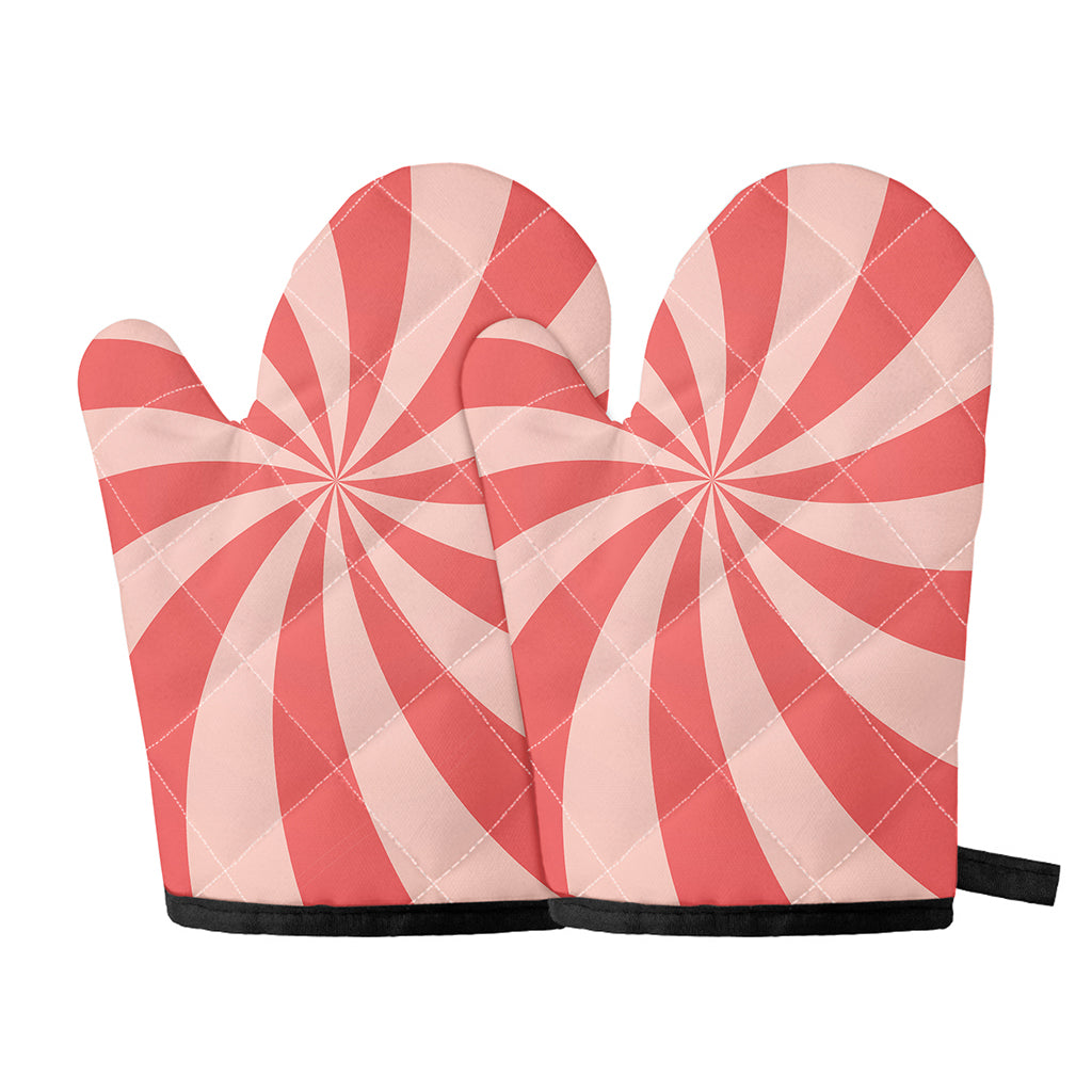 Pink Swirl Print Oven Mitts