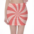 Pink Swirl Print Pencil Mini Skirt