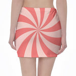 Pink Swirl Print Pencil Mini Skirt