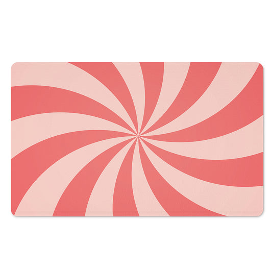 Pink Swirl Print Polyester Doormat
