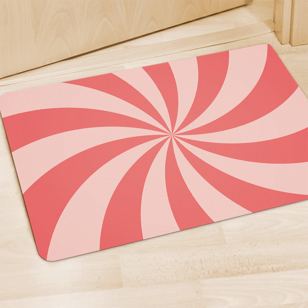 Pink Swirl Print Polyester Doormat