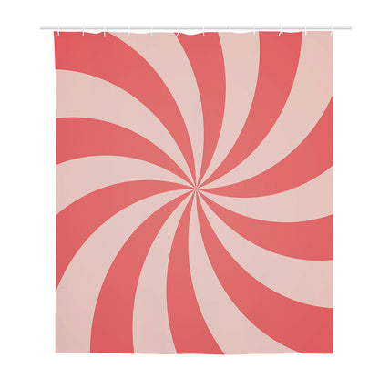 Pink Swirl Print Polyester Shower Curtain