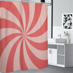 Pink Swirl Print Premium Shower Curtain