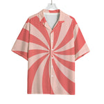 Pink Swirl Print Rayon Hawaiian Shirt