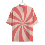 Pink Swirl Print Rayon Hawaiian Shirt