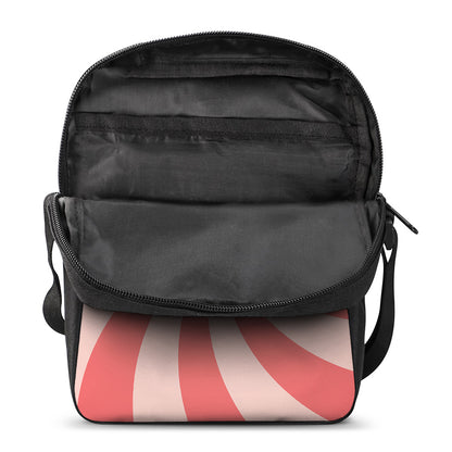 Pink Swirl Print Rectangular Crossbody Bag