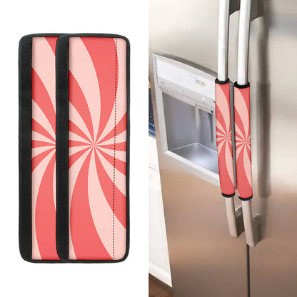 Pink Swirl Print Refrigerator Handle Covers