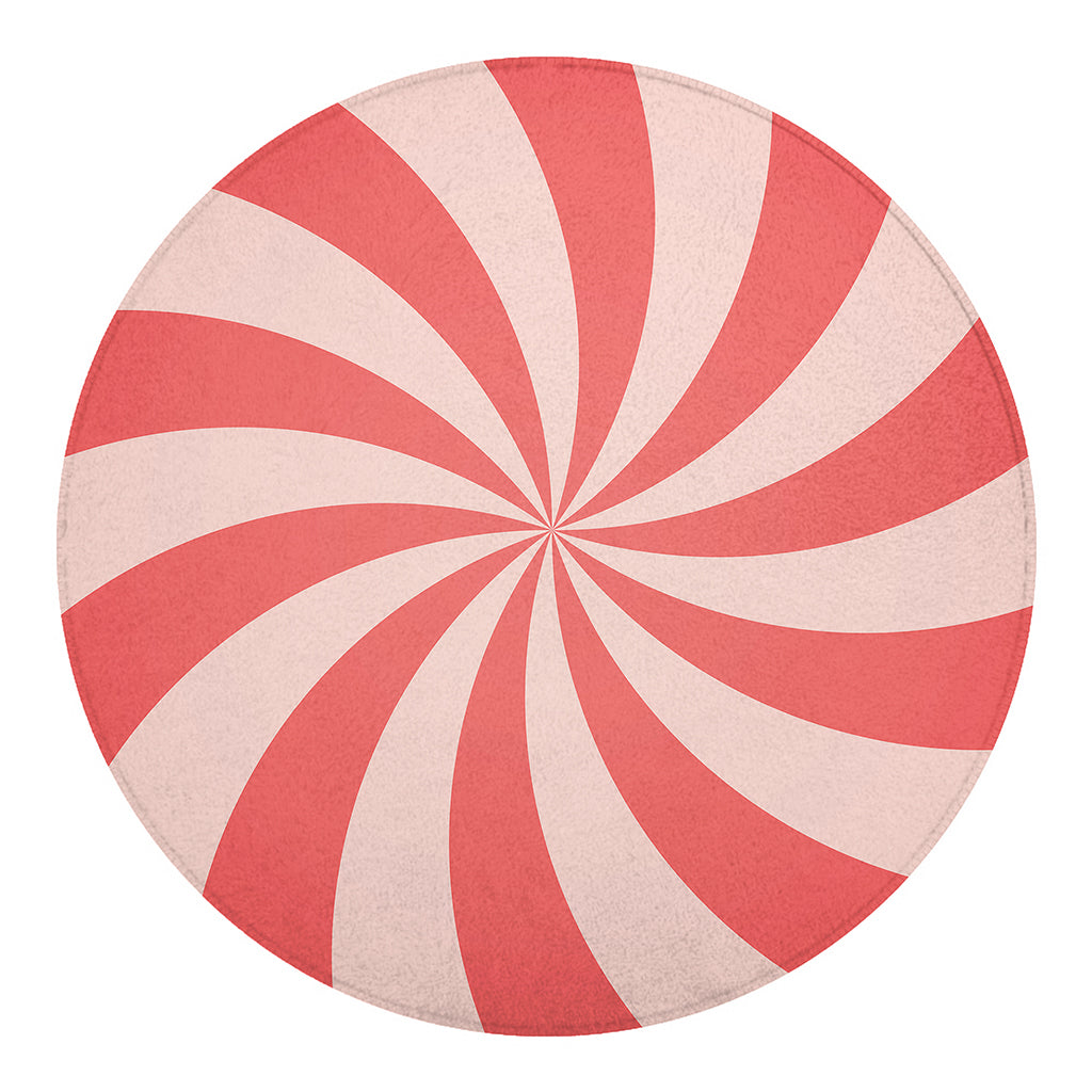 Pink Swirl Print Round Blanket
