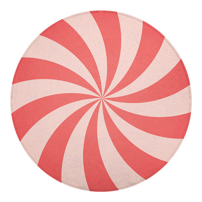 Pink Swirl Print Round Blanket