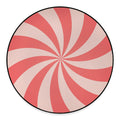 Pink Swirl Print Round Floor Mat