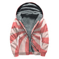 Pink Swirl Print Sherpa Lined Zip Up Hoodie