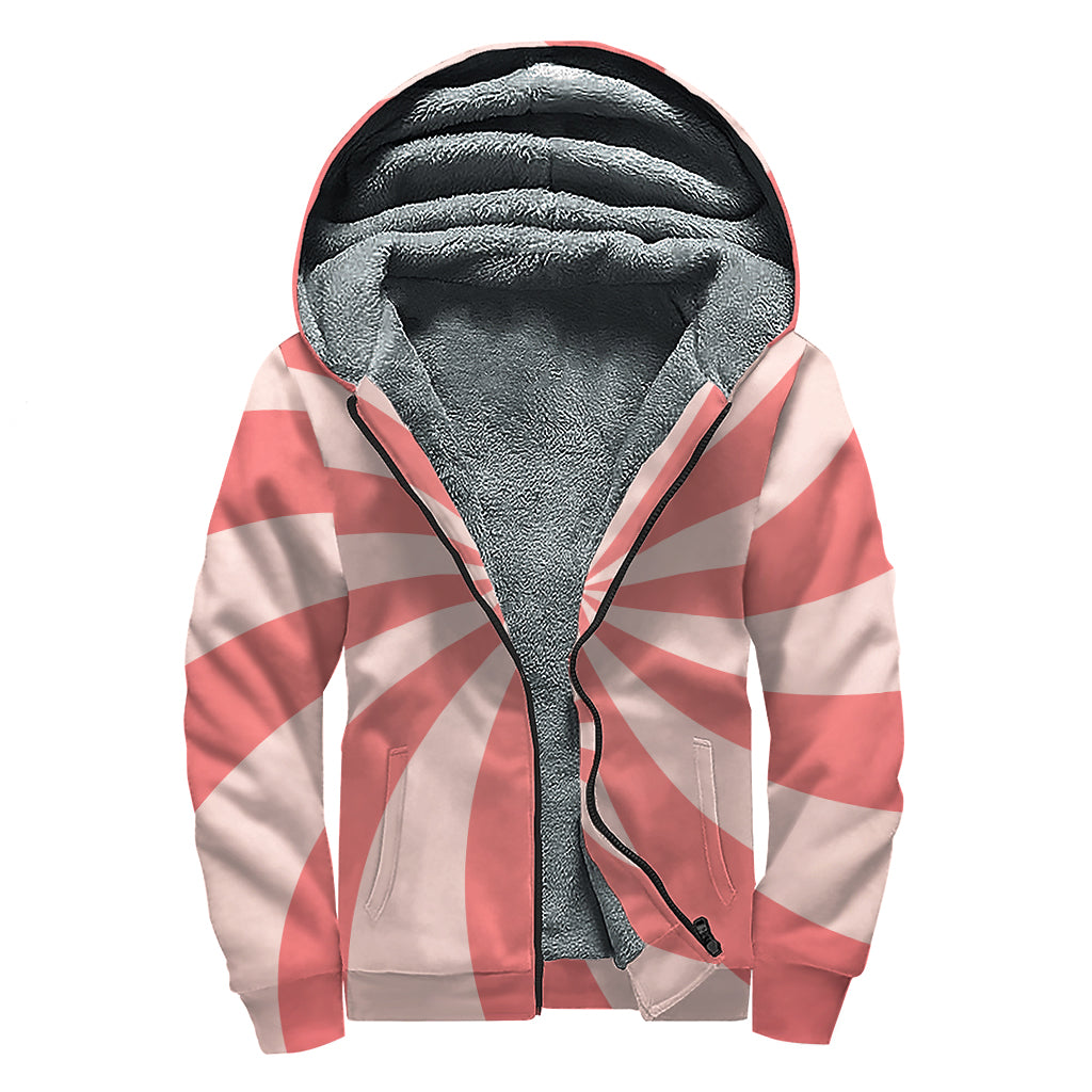Pink Swirl Print Sherpa Lined Zip Up Hoodie