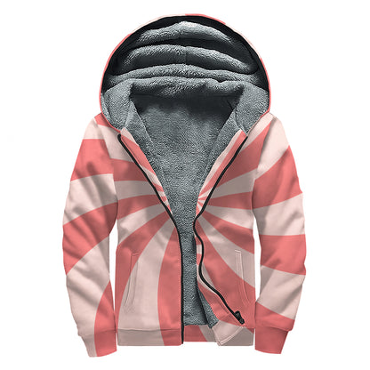 Pink Swirl Print Sherpa Lined Zip Up Hoodie