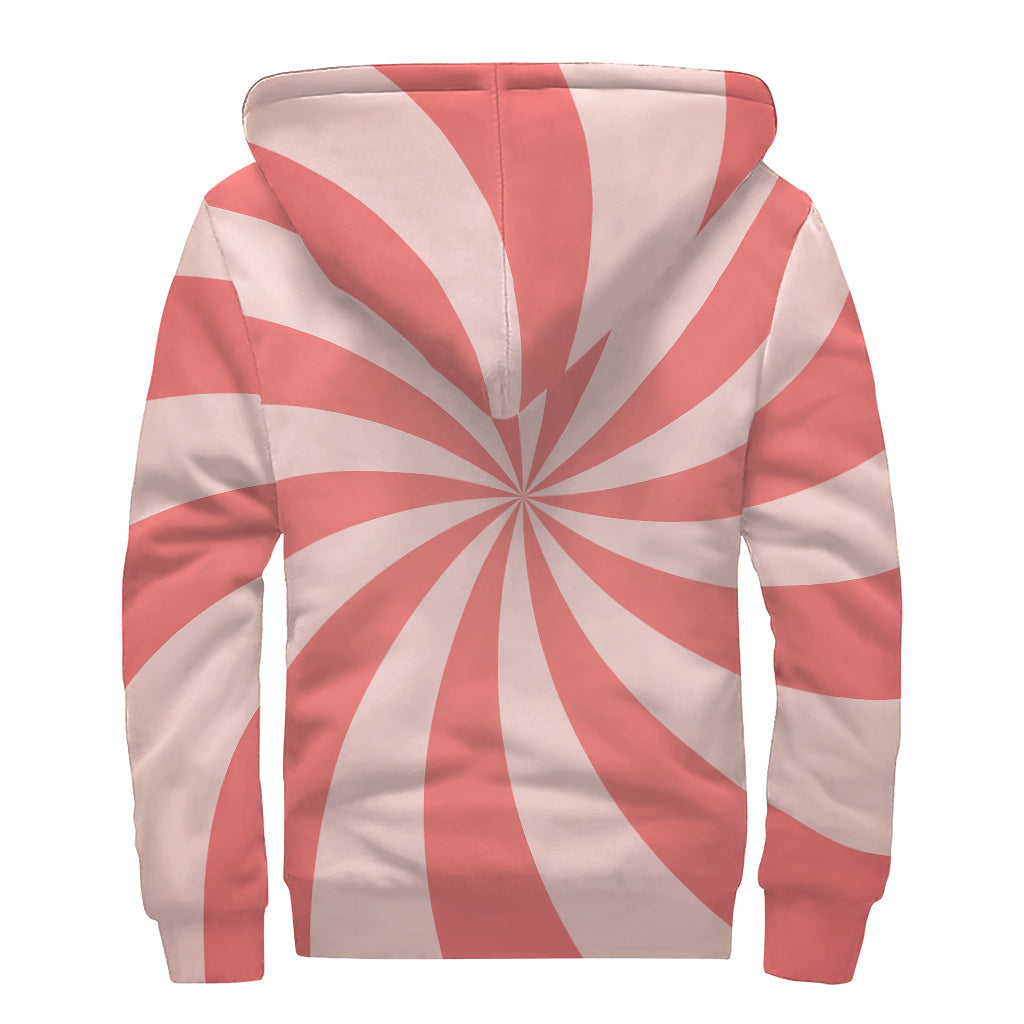 Pink Swirl Print Sherpa Lined Zip Up Hoodie