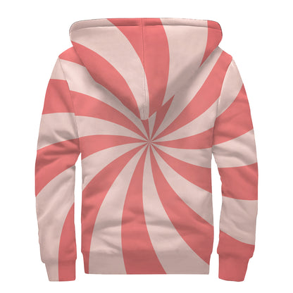Pink Swirl Print Sherpa Lined Zip Up Hoodie