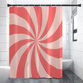 Pink Swirl Print Shower Curtain