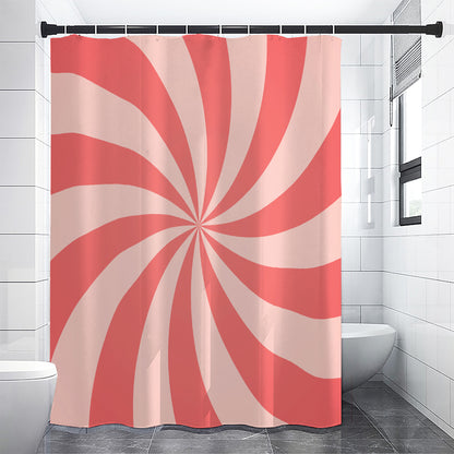 Pink Swirl Print Shower Curtain