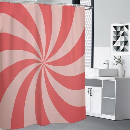 Pink Swirl Print Shower Curtain