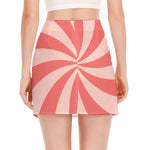 Pink Swirl Print Side Slit Mini Skirt