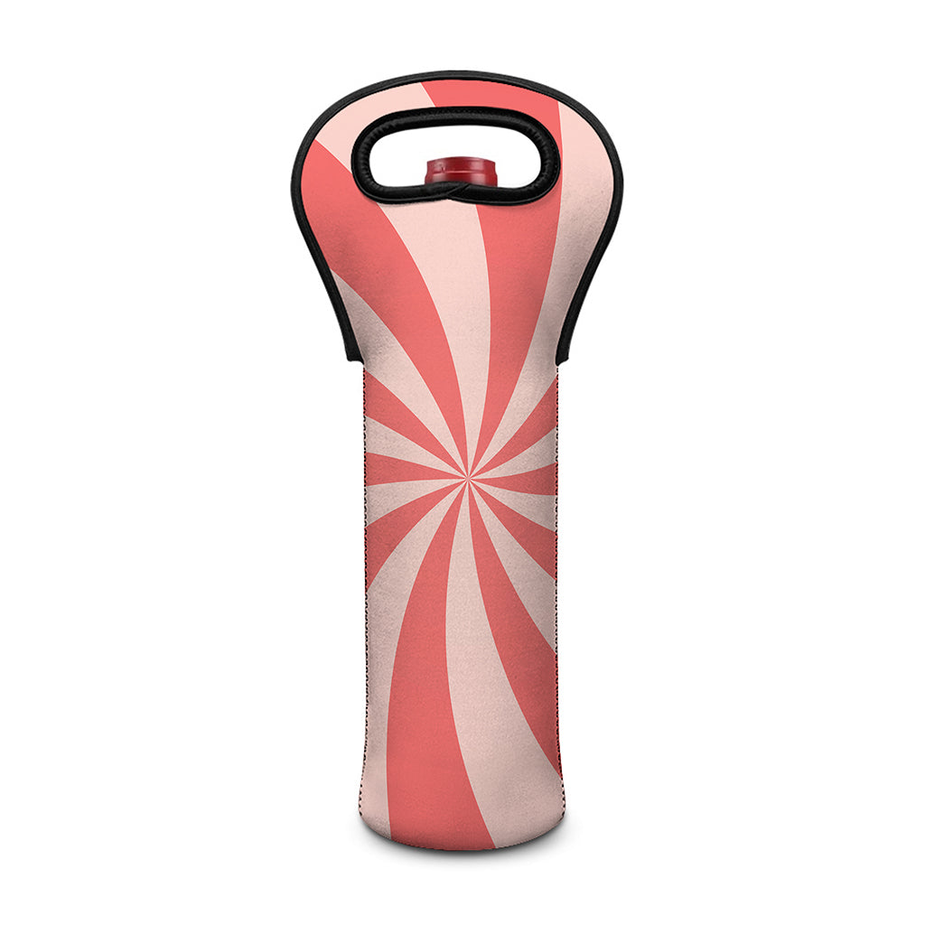 Pink Swirl Print Single Neoprene Wine Tote
